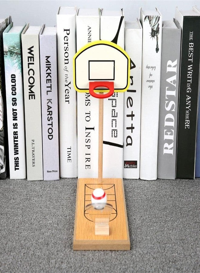 Artnery Mini Desktop Basketball Game Wooden Mini Finger Basketball Shooting Game Compact Compact Funny Portable for Indoor Kids Gifts. - Image 2